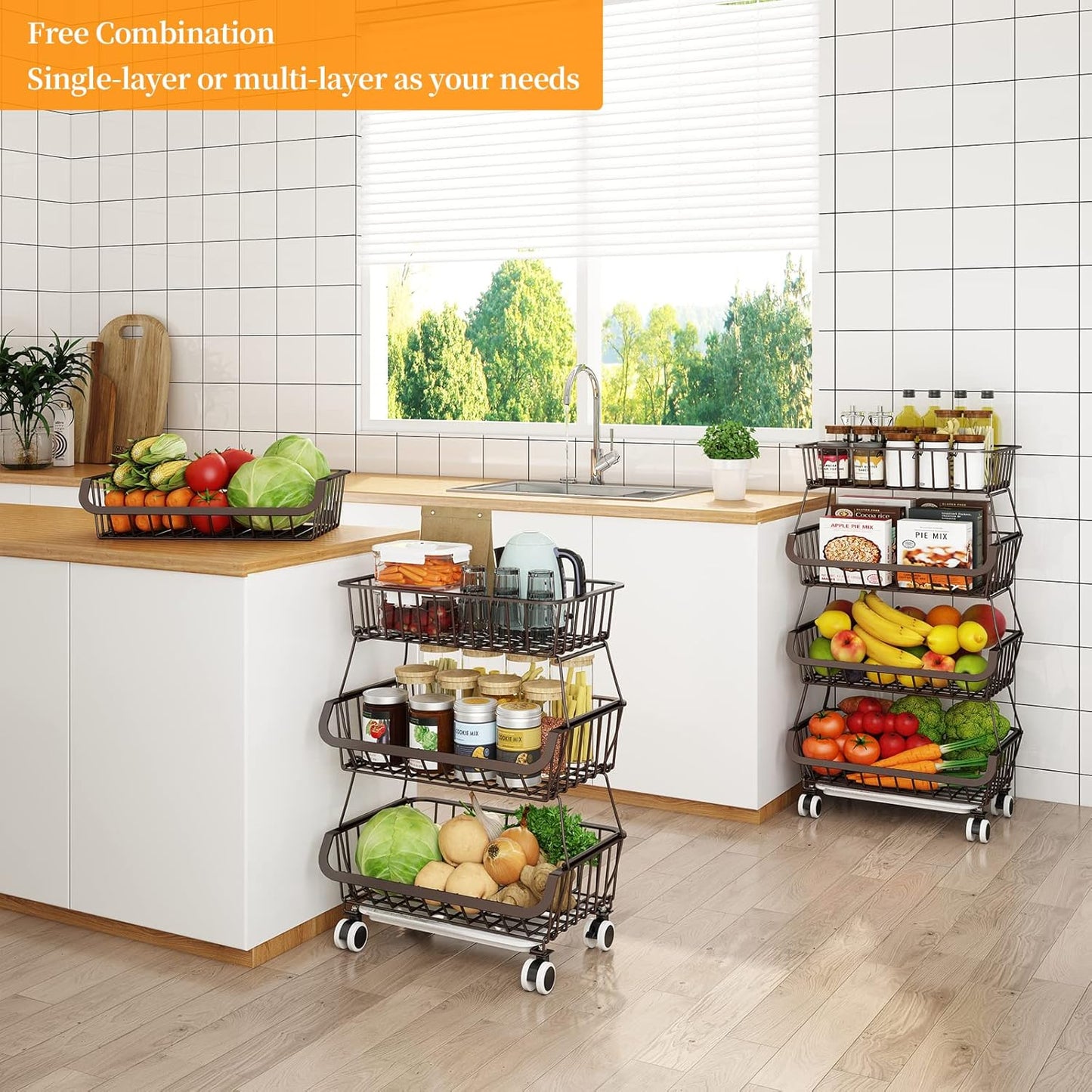 Fruit Vegetable Storage Basket for Kitchen