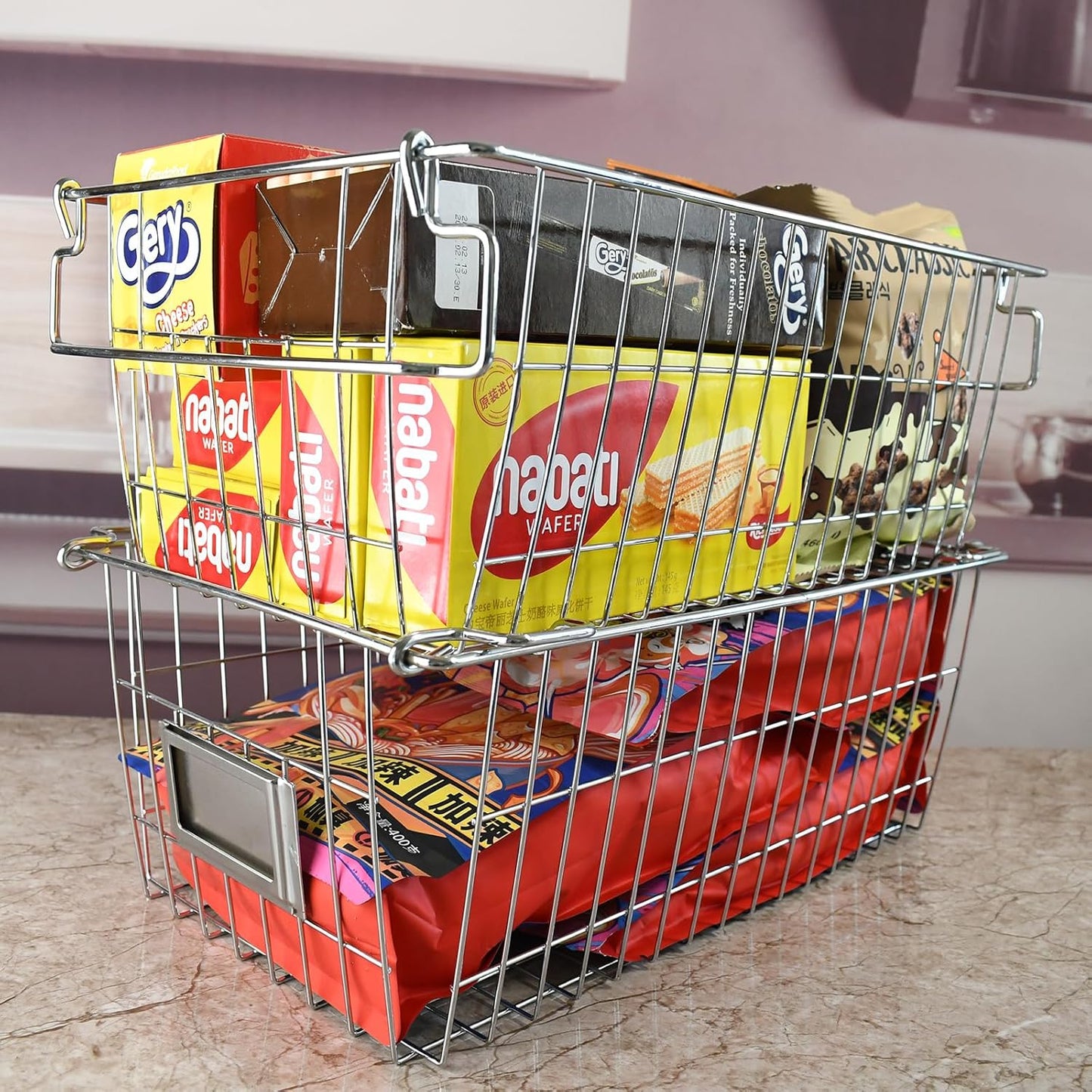Stackable Chest Freezer Baskets Organizer Bins