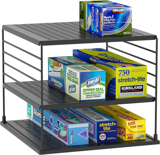 Upgraded Cabinet Organizers and Storage -Divided Compartment Holder for Plastic Bag, Wrap, Foil