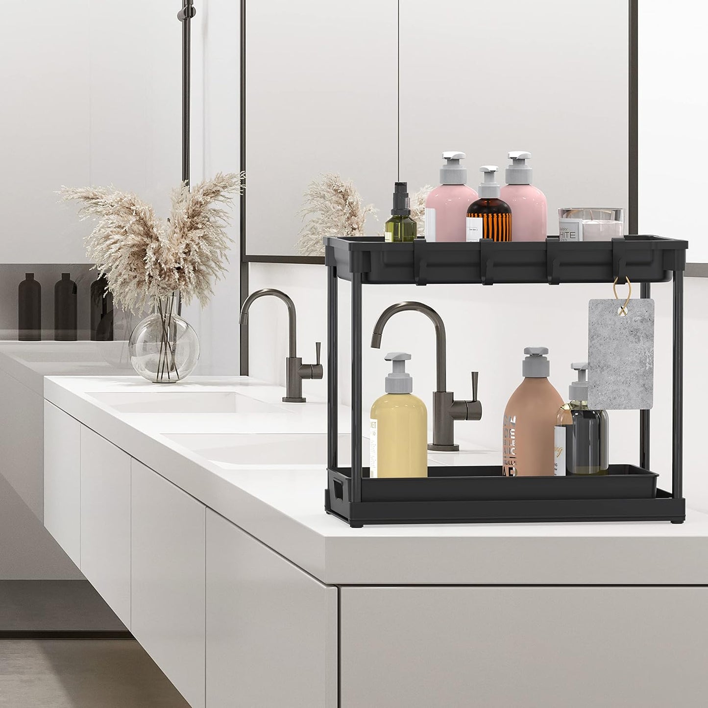 2-Tier Standard Under Sink Storage Organizer, Black