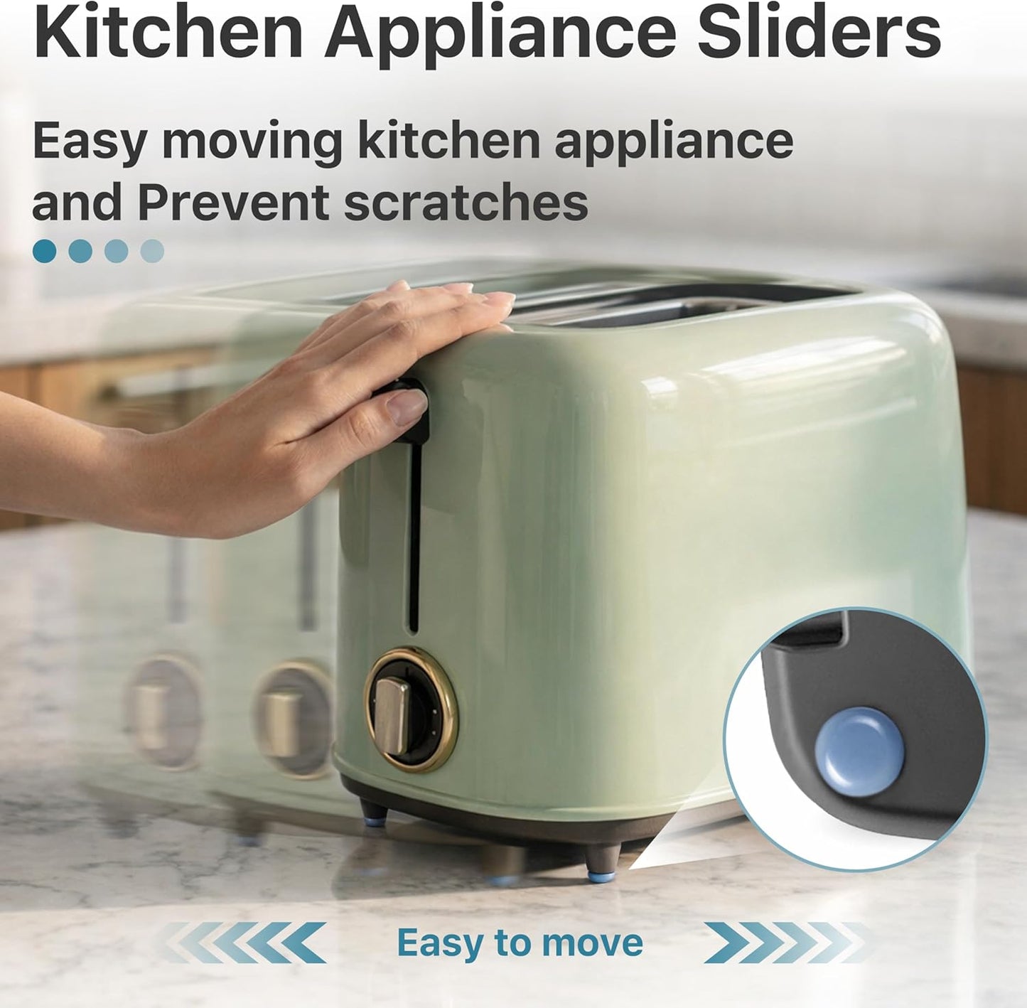 Appliance Sliders for Kitchen 24 PCS Self-Adhesive Small Kitchen Finds Appliance Slider Hacks Easy to MovIing & Space Saving Must Have Home Gadgets Mixer Accessories for Countertop