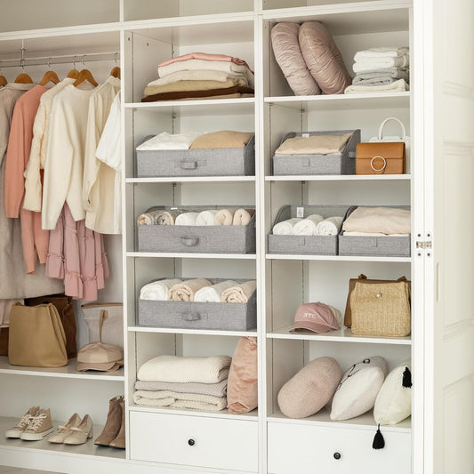 Storage Bins for Closet, Trapezoid Storage Bins with Handles, Clothes Storage Bins