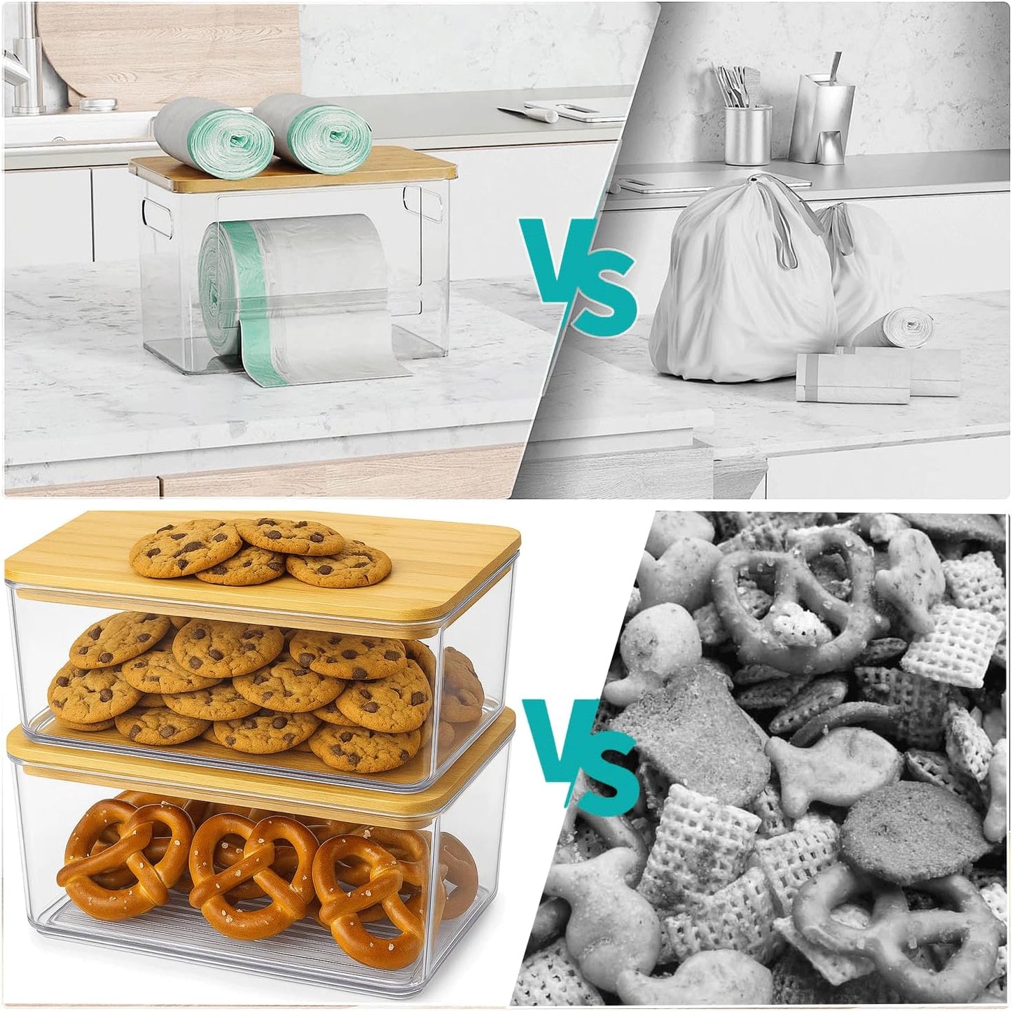 2 Pack Trash Bag Holder Dispenser for Kitchen, Laundry Room Trash Bag Holder