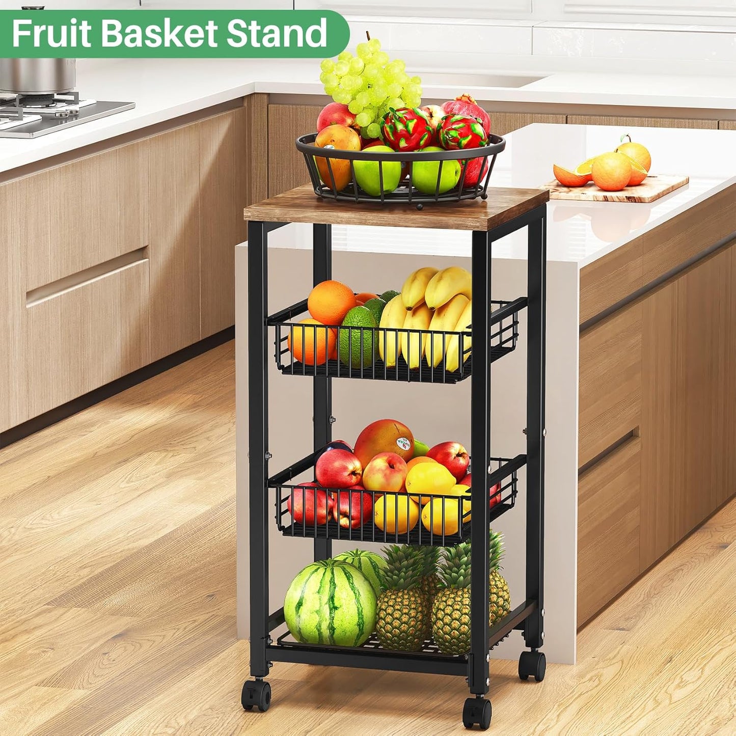 Fruit Basket Vegetable Stand for Kitchen Pantry