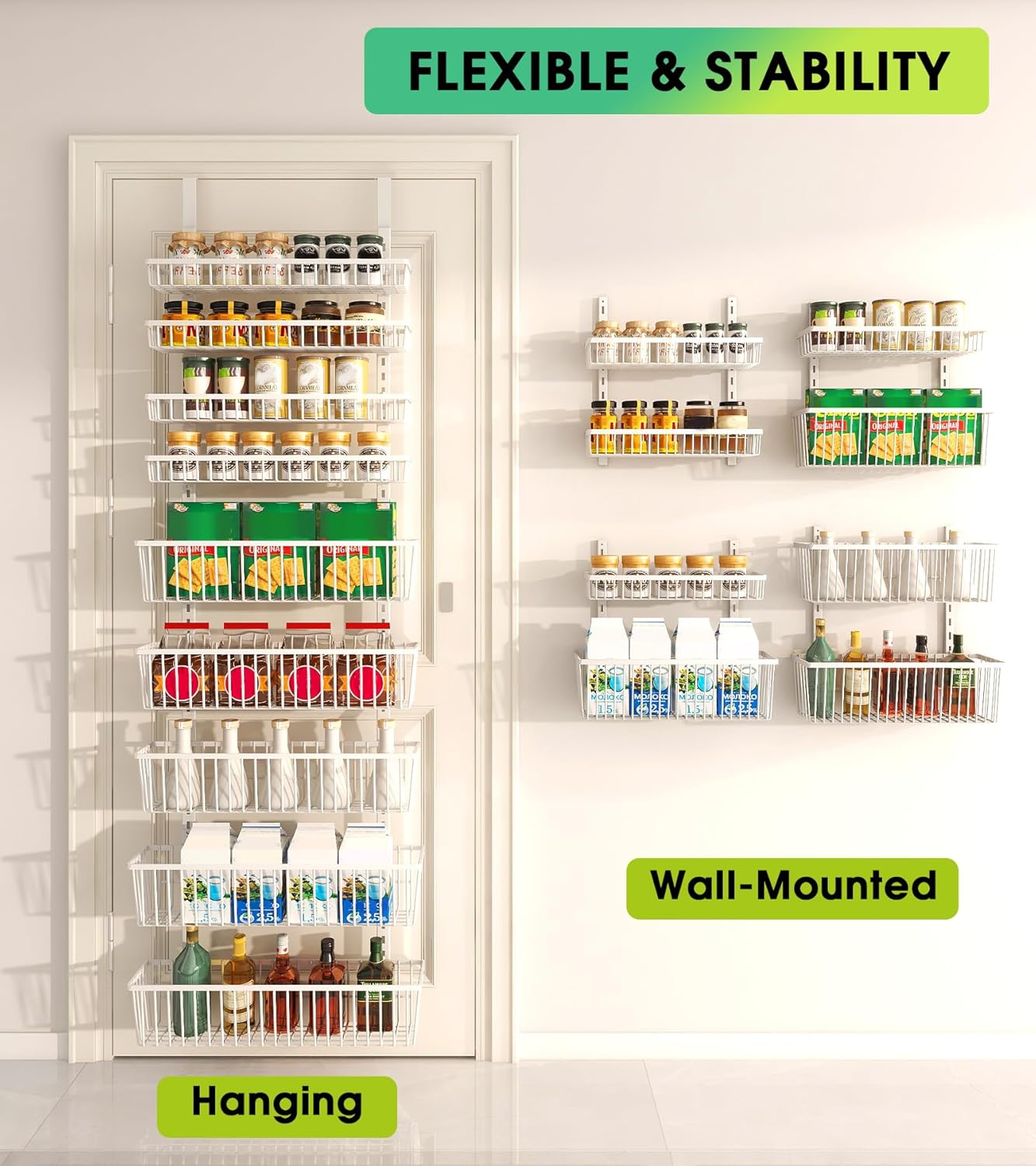 White 9-Tier Over The Door Pantry Organizer, Pantry Organization and Storage