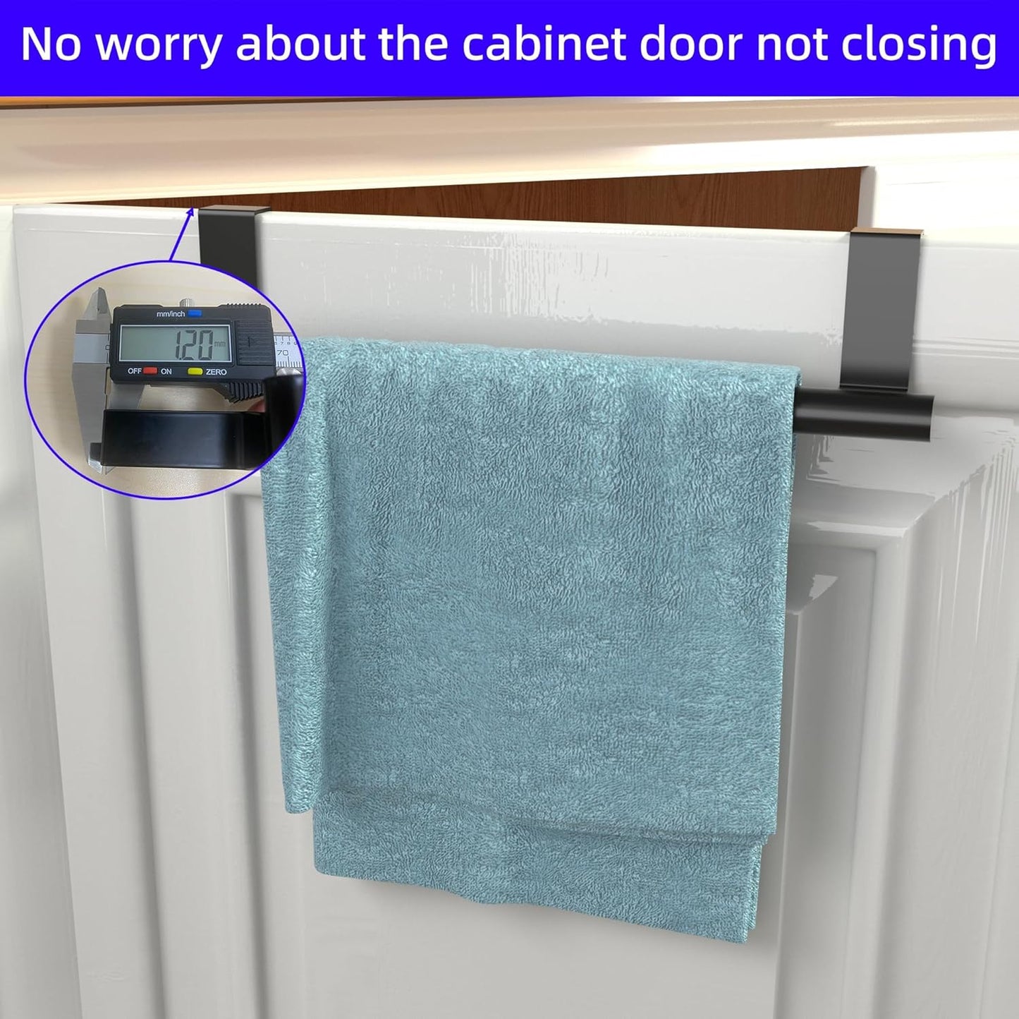 Cabinet Door Towel Holder, Over Cabinet Towel Bar