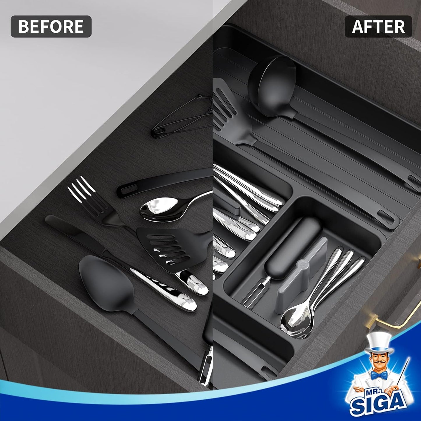 Expandable Silverware Organizer, Flatware Organizer for Drawer
