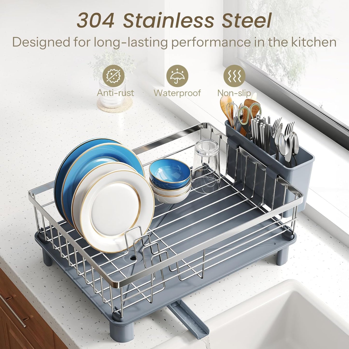 Dish Drying Rack - Small Dish Rack for Kitchen Counter