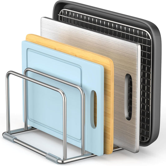 Cutting Board Holder Stand, Chopping Board Organizer Rack with 304 Stainless Steel