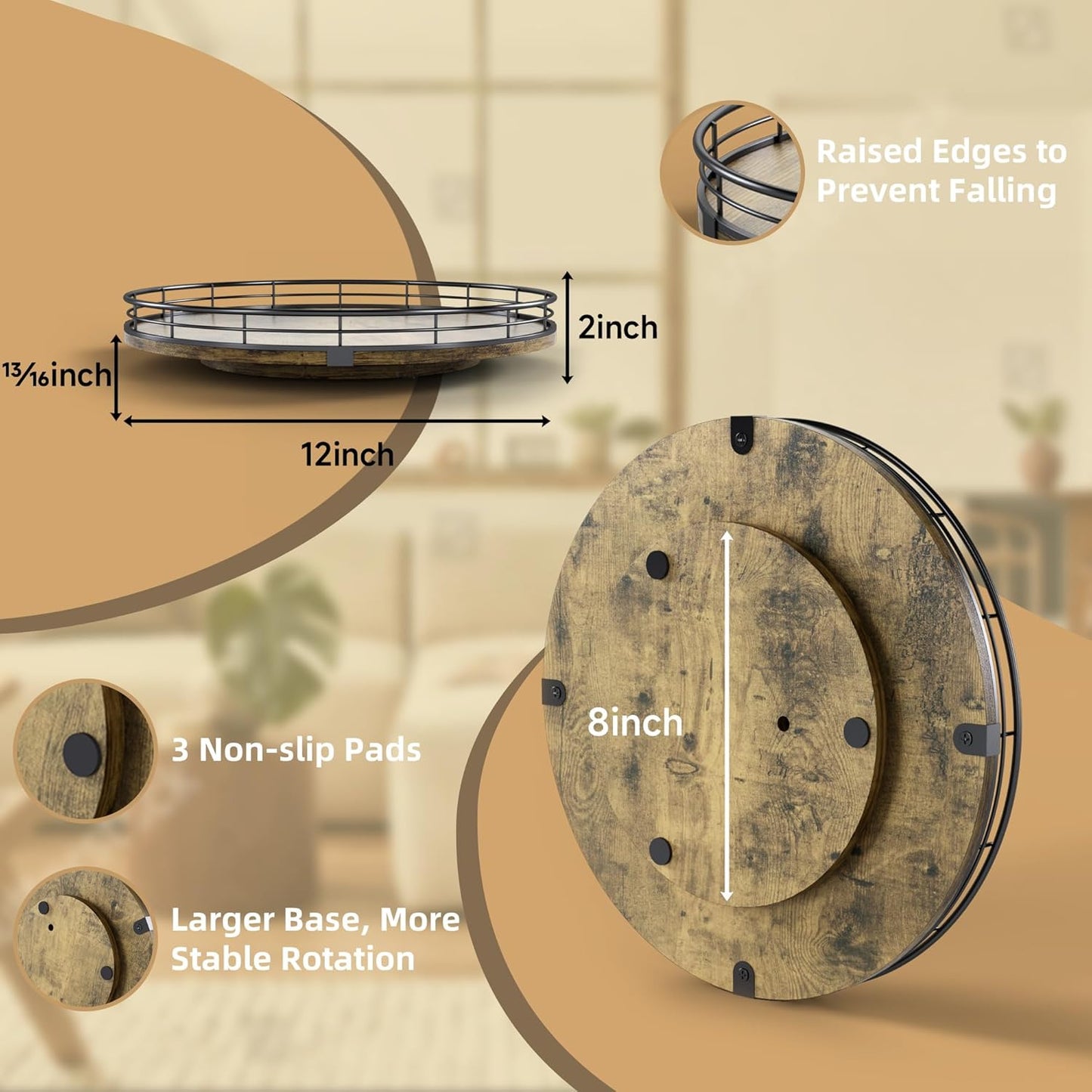 Lazy Susan Turntable Organizer for Table Top