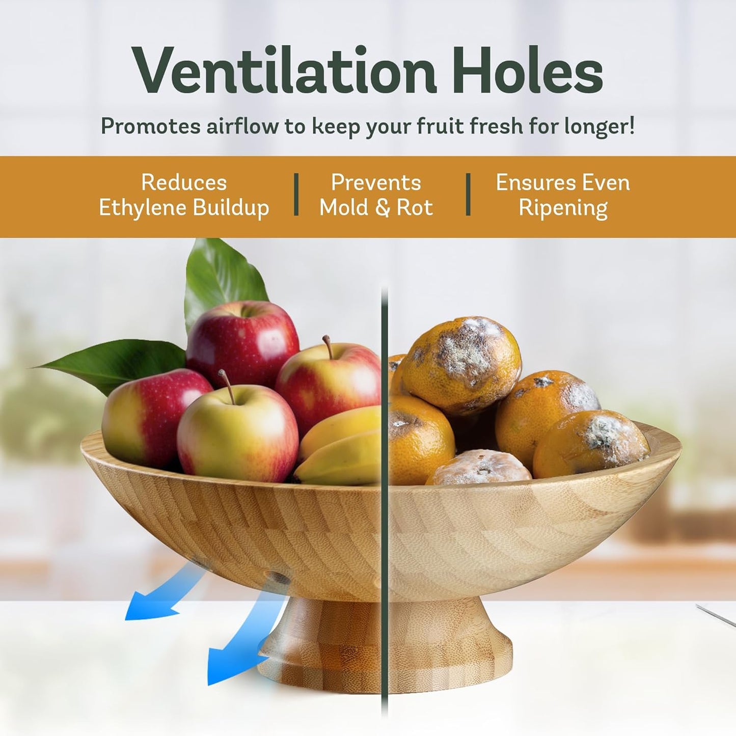 Fruit Basket for Kitchen Counter - Fruit Bowl for Kitchen Counter