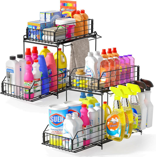 SUEH DESIGN Under Sink Organizers and Storage 2 Pack, 2-Tier