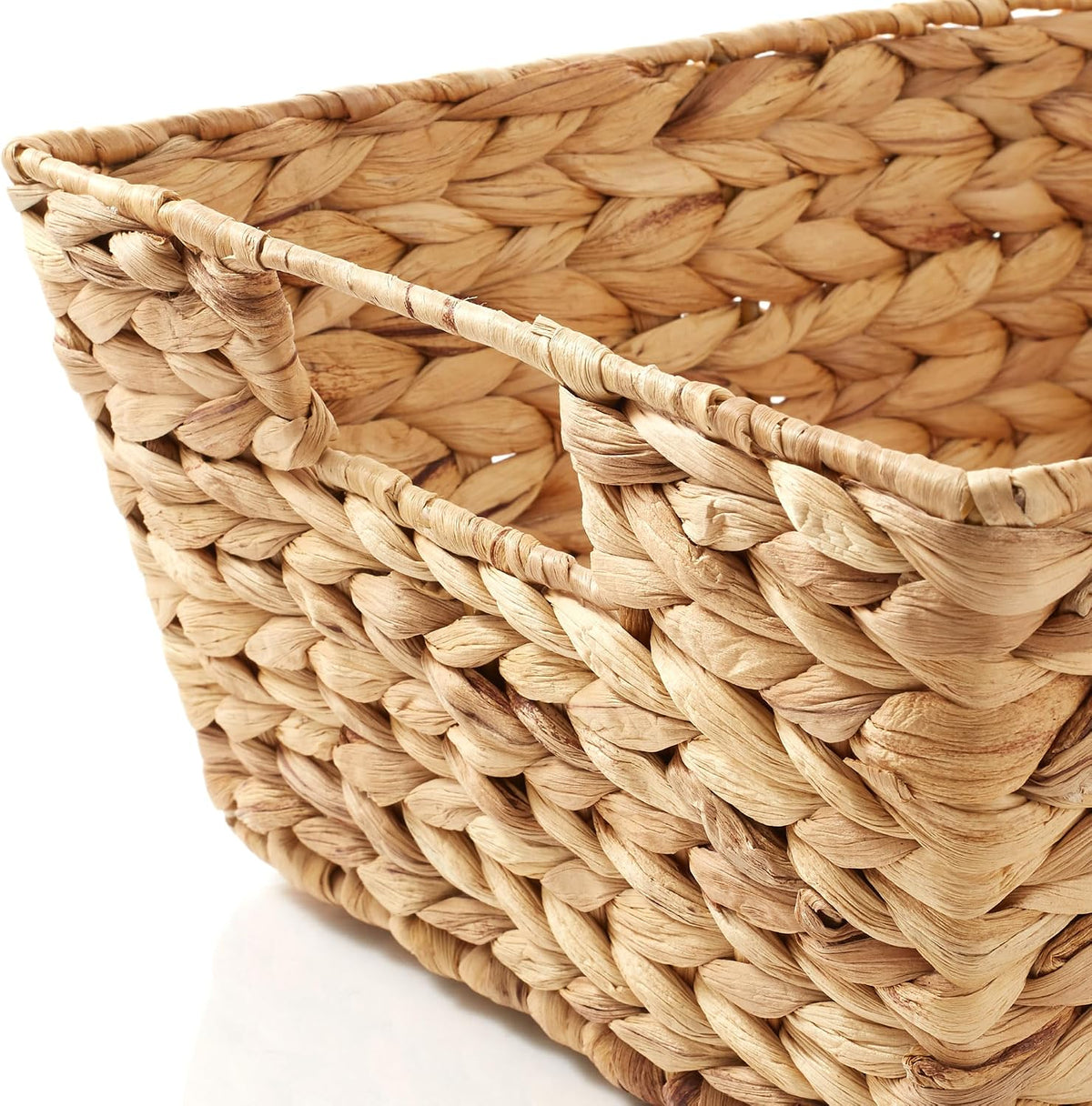 Casafield Set of 2 Water Hyacinth Pantry Baskets with Handle