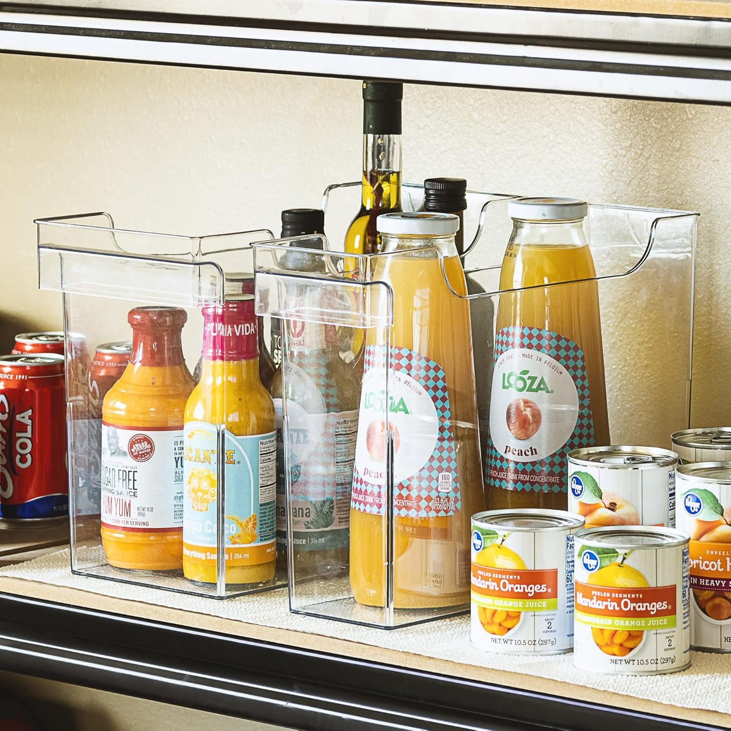 Roll Out Bottle Organization Bins - 2 Sizes Pantry Under Sink Organizer with Wheels & Handles