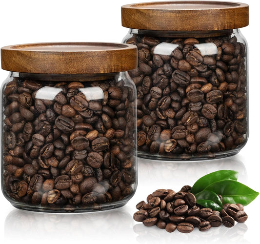 2PCS Small Glass Storage Jars with Airtight Lids