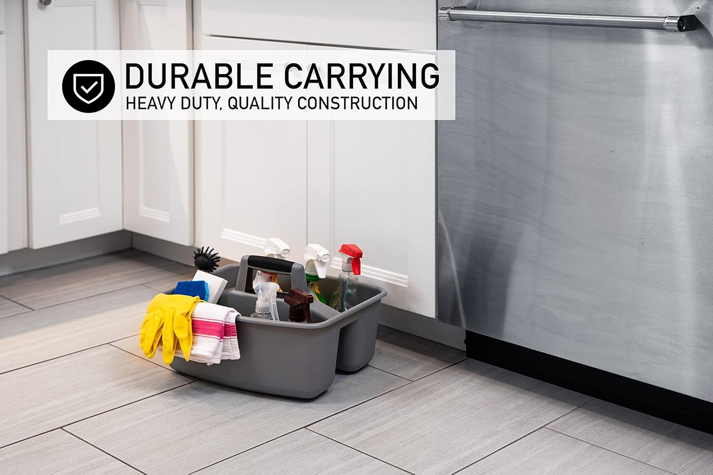 Rough and Rugged All-Purpose Cleaning Caddy, Grey/Black 2 Count (CD0170)