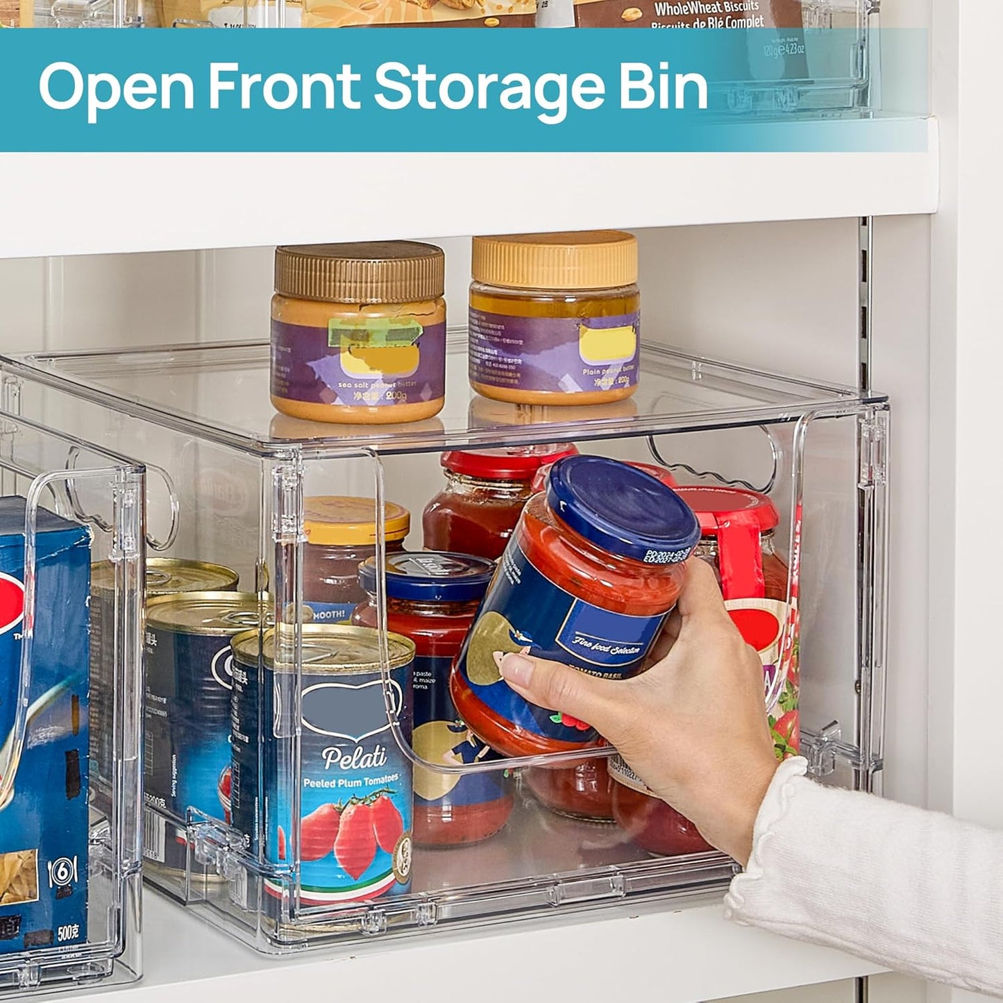 2 Pack Large Foldable Open Front Storage Bins with Lids for Potato and Onion