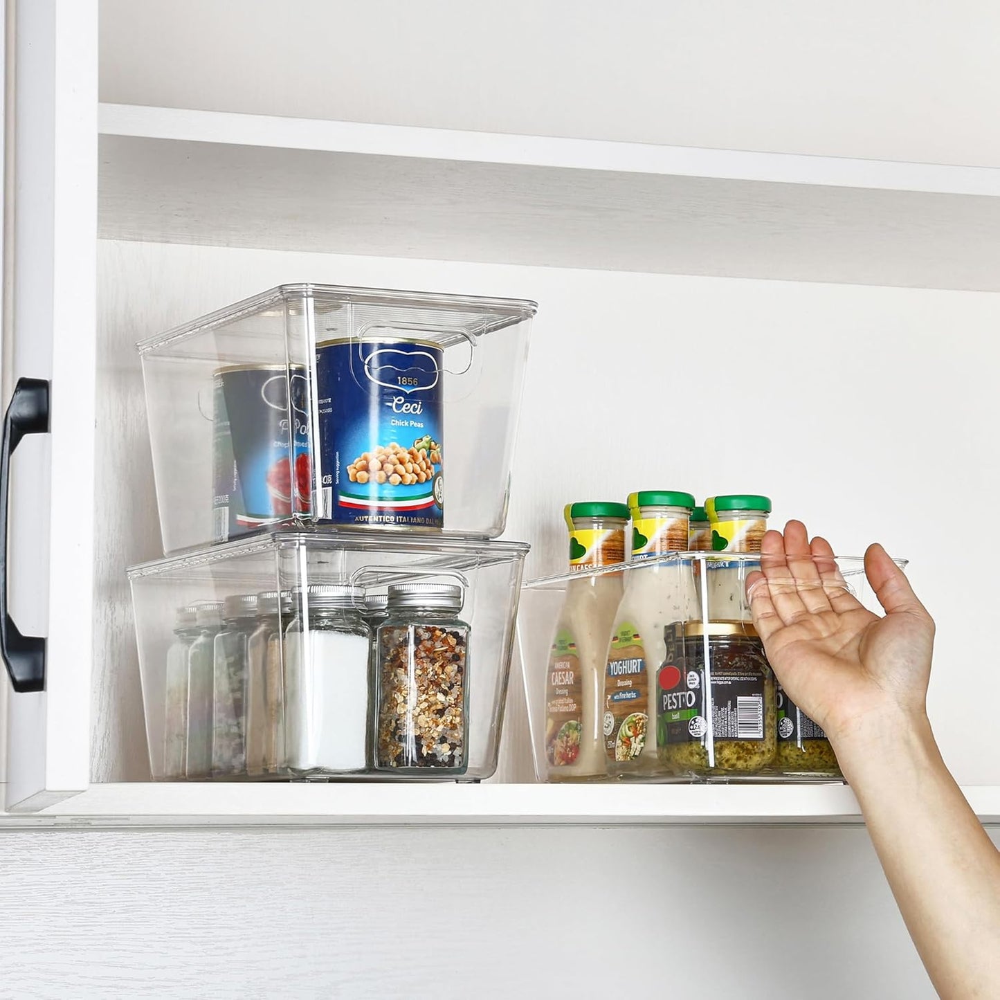 6 Pack Clear Stackable Storage Bins with Lids