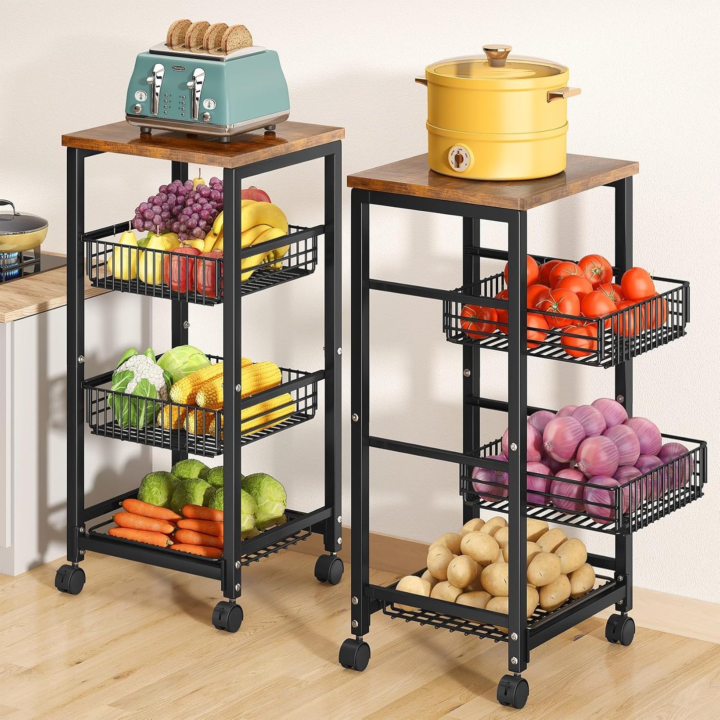 Fruit Basket Vegetable Stand for Kitchen Pantry