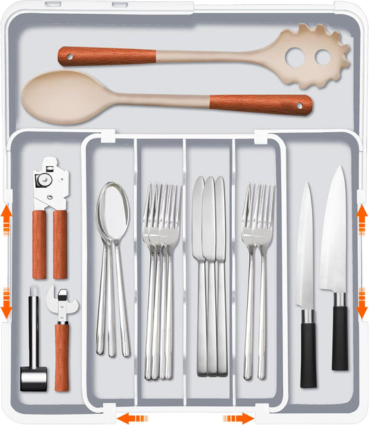 Kitchen Drawer Organizer, Expandable Silverware Drawer Organizer