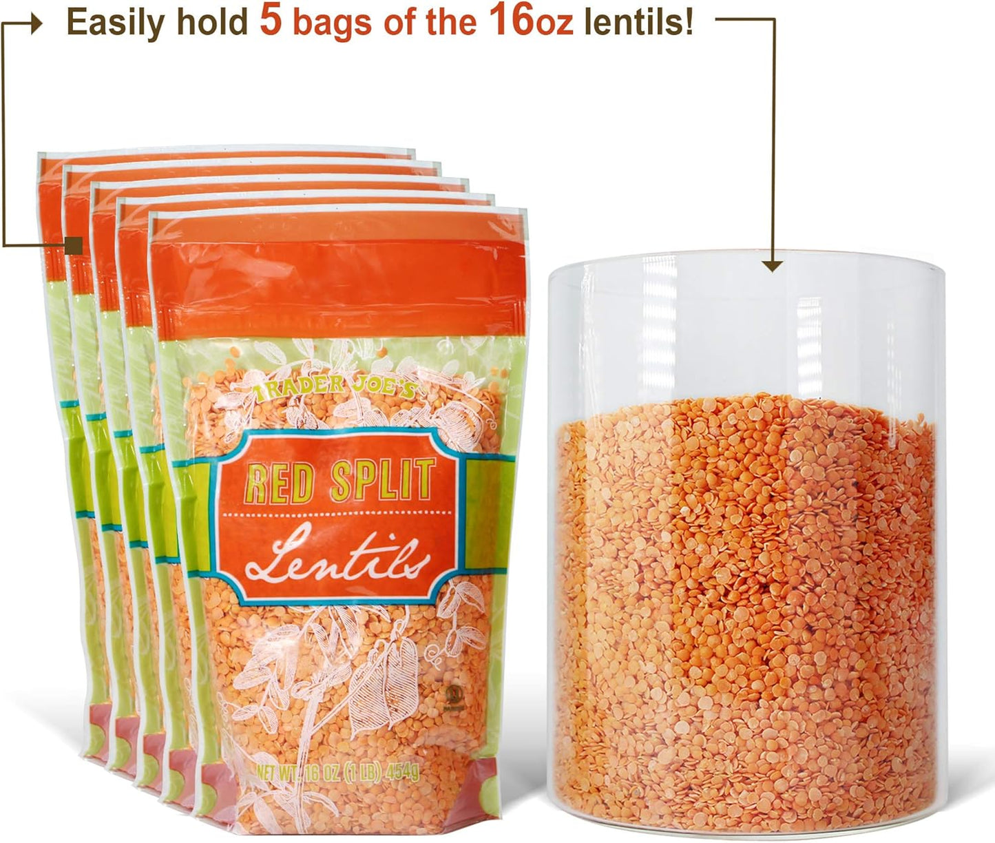 Glass Jars with Bamboo Lids, Glass Food Jars and Canisters Sets, Flour Jar