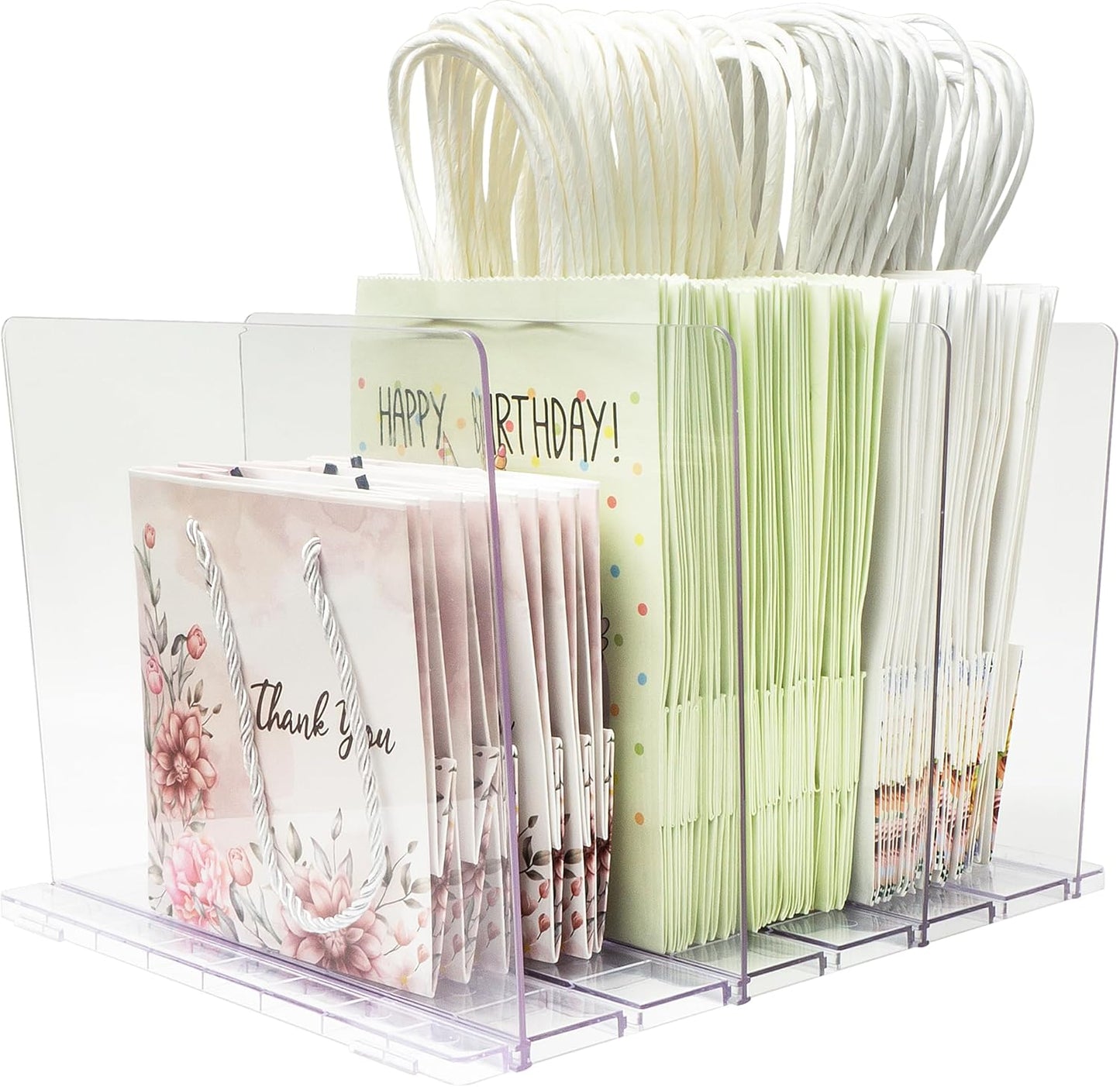 Gift Bag Storage Organizer, Acrylic Clear Shopping Bag Organizer
