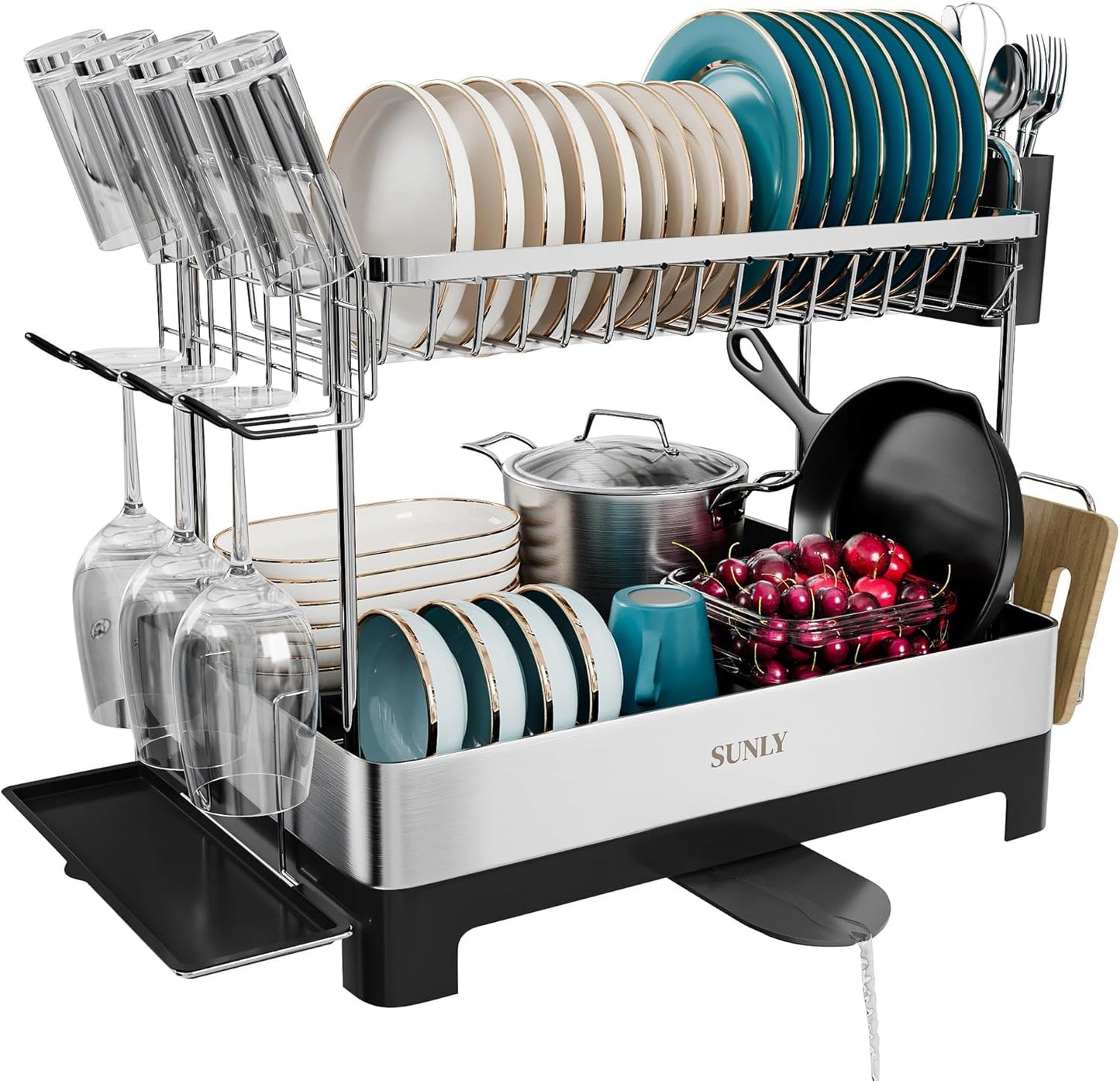 2 Tier Dish Drying Rack, Extra Large Dish Rack