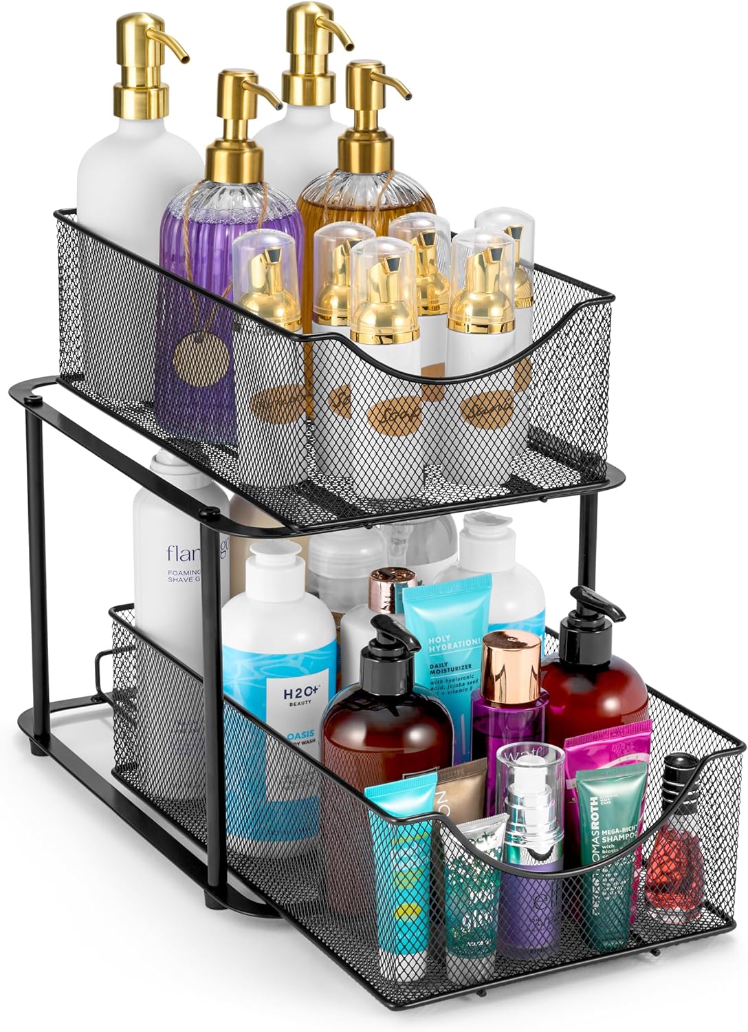 2 Tier Metal Under Sink Organizer for Bathroom, Kitchen