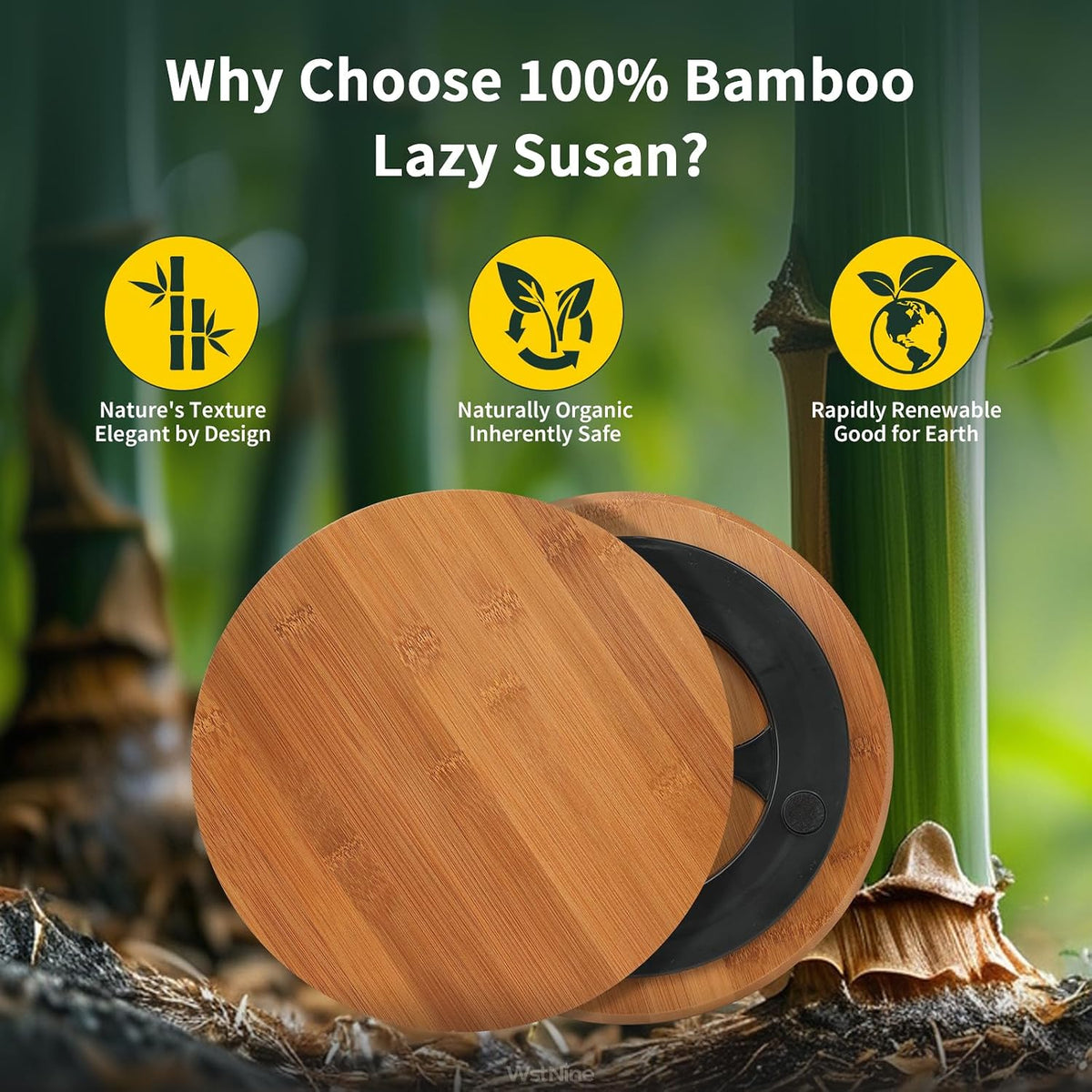 Bamboo Wood Lazy Susan 11"