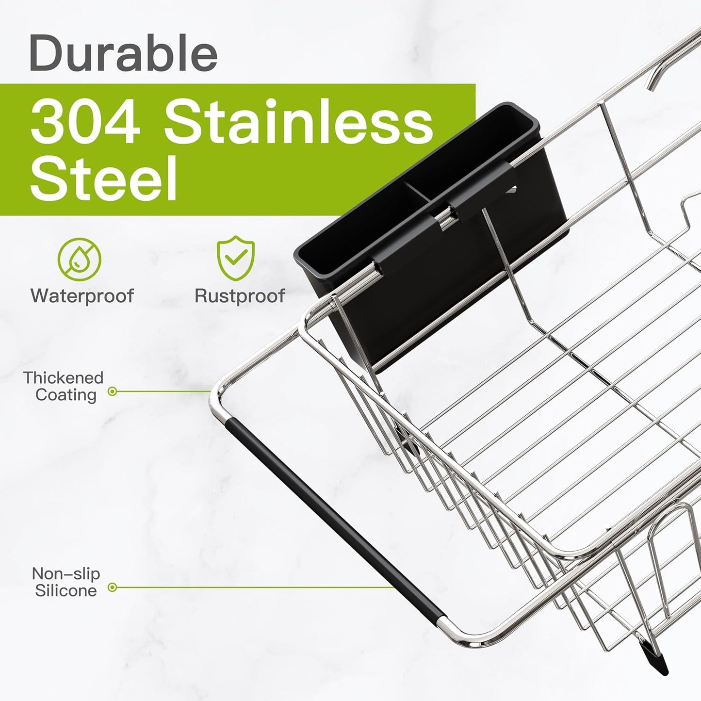 Dish Drying Rack in Sink, Expandable Stainless Steel Dish Drainers for Kitchen Counter