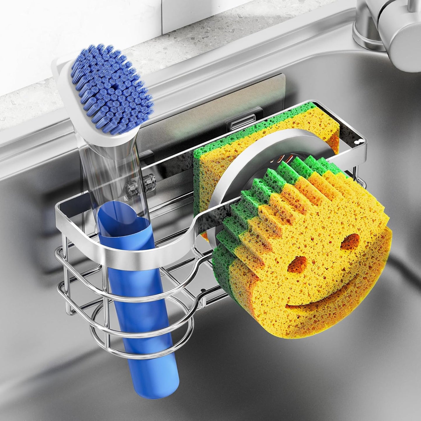 Smiley Sponge Holder for Kitchen Sink Caddy