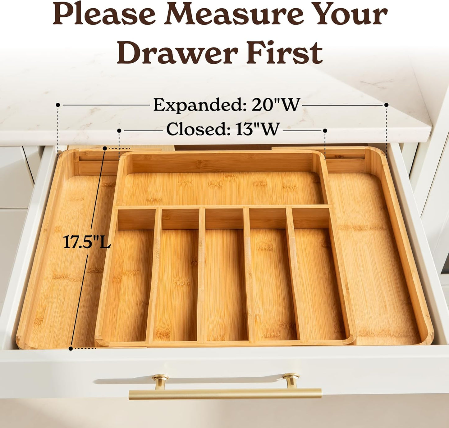 Silverware Drawer Organizer – Bamboo Kitchen Drawer Organizer