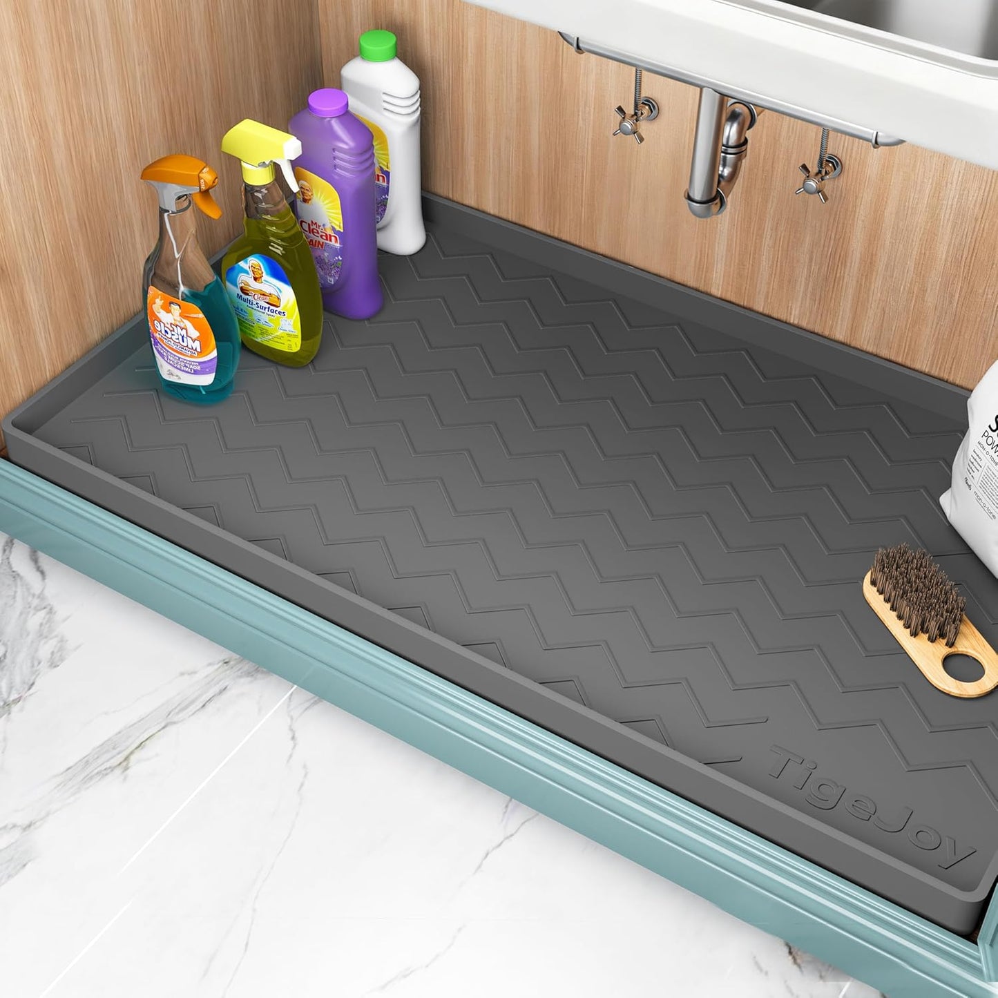 Waterproof Under Sink Mat 22" x 19", Shelf Liner Protector in Kitchen and Bathroom
