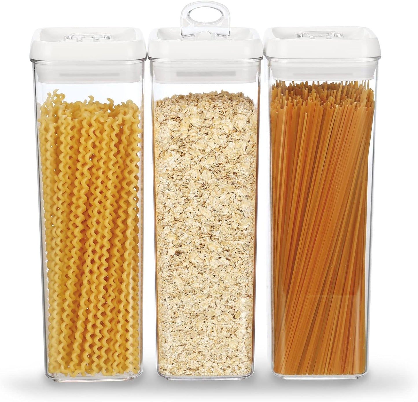 Flip Tite TALL Storage Container with Lid 4" Air Tight Easy Open Ring Top