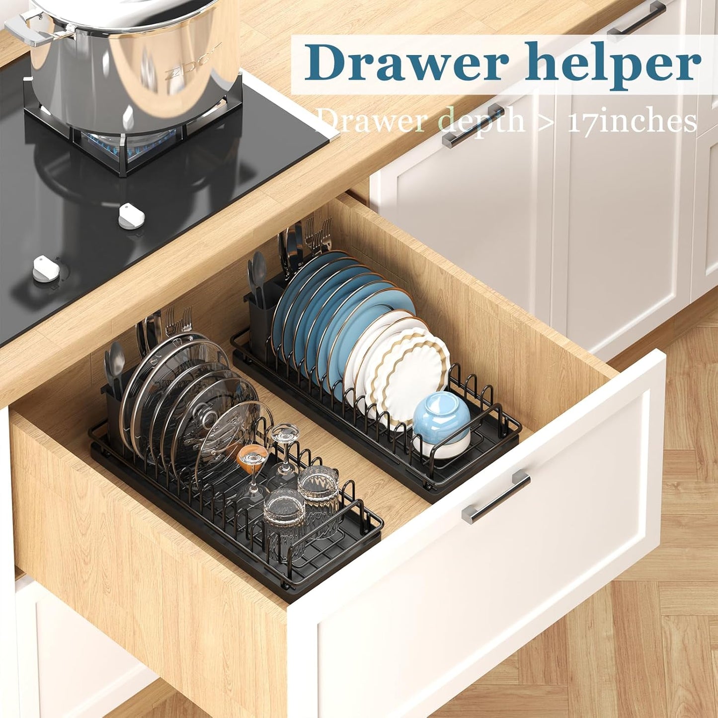 Compact Small Dish Rack Sink Drying Rack with Silicone Mat
