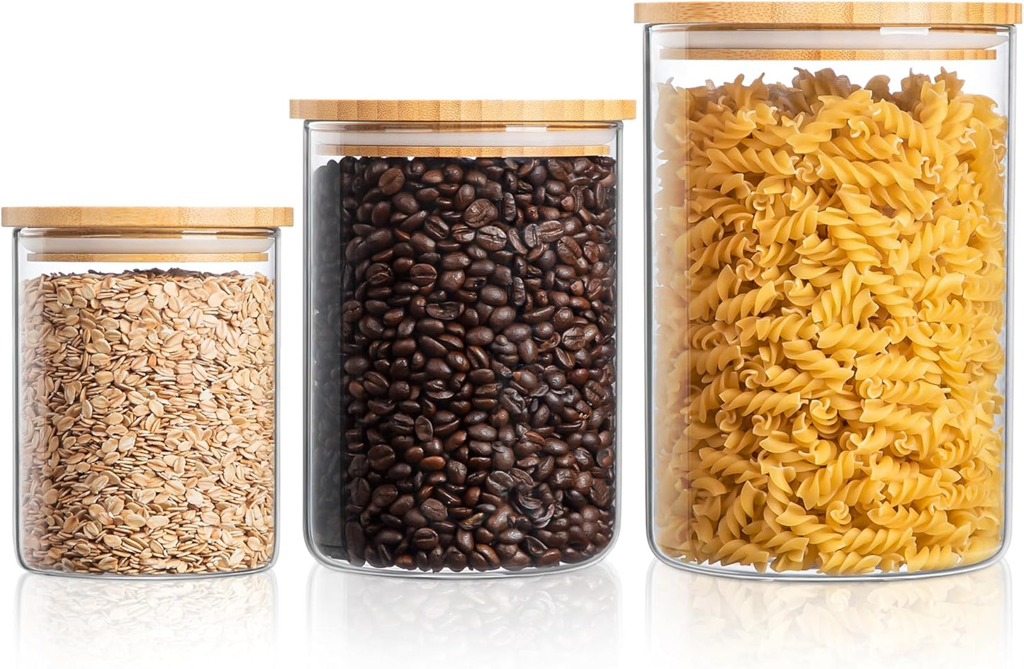 Glass Storage Containers with Wooden Lids