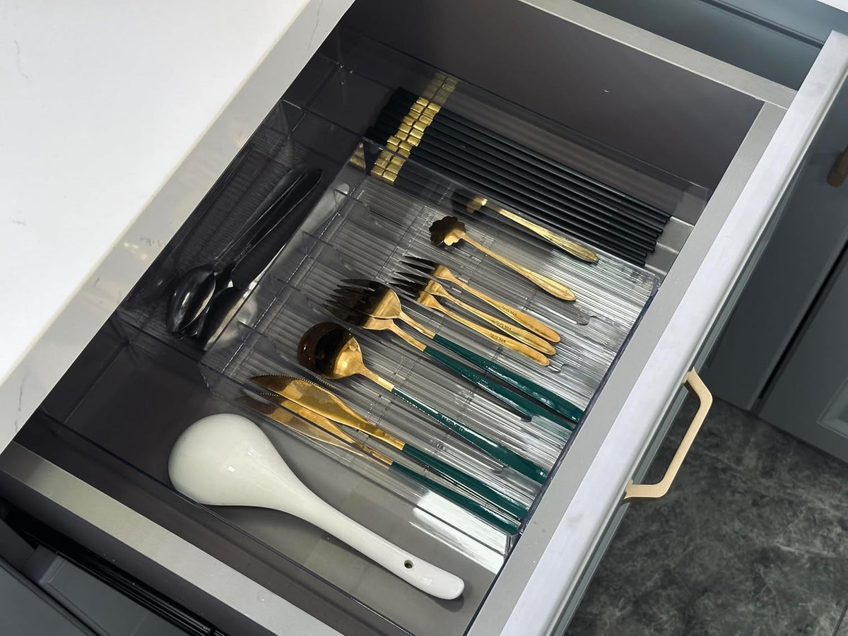 IEEK Silverware Drawer Organizer Tray for Kitchen
