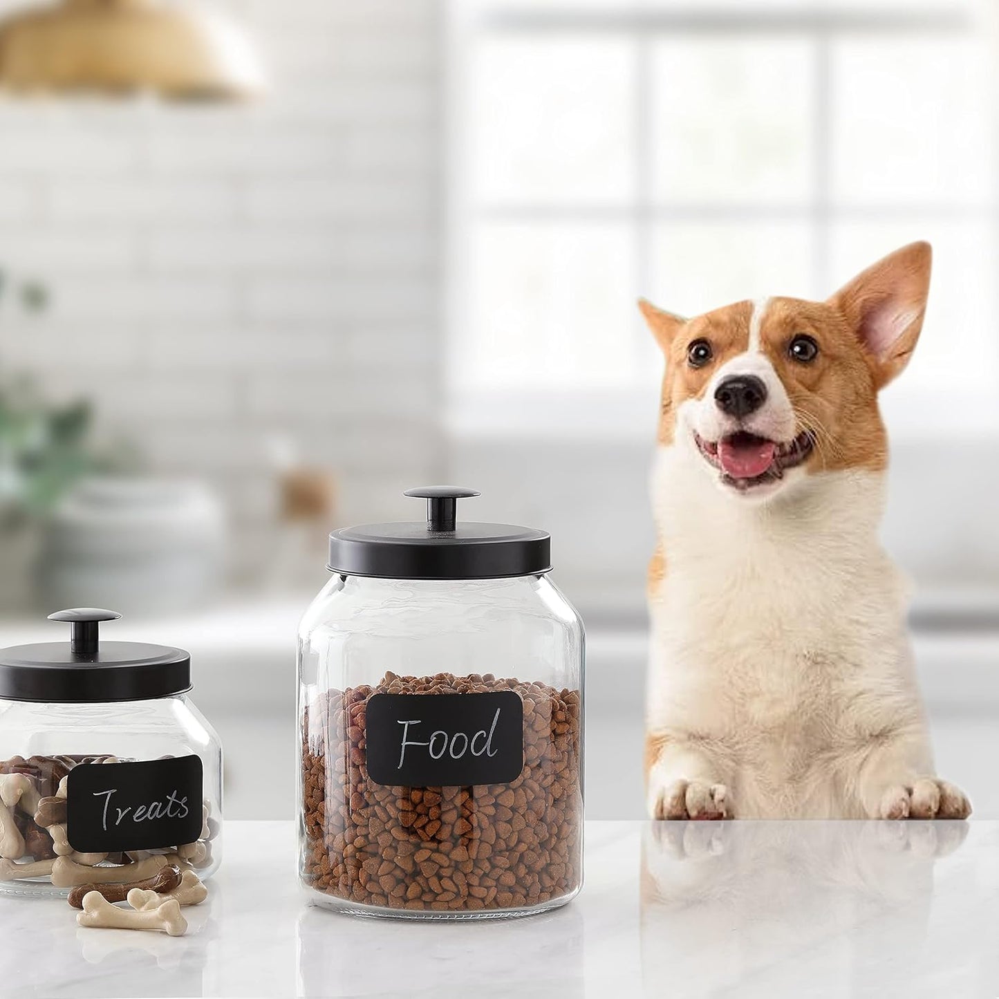 Clear Glass Kitchen Canister Set, Cookie Jar, Food Storage Container