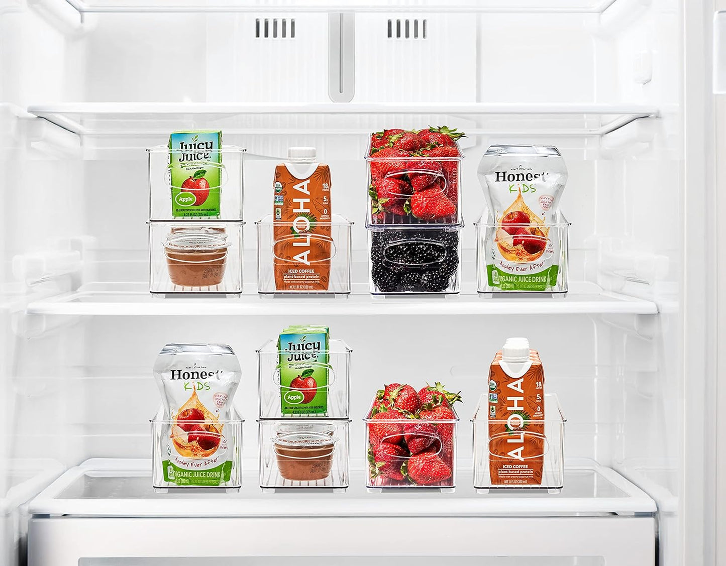 Stackable Refrigerator Organizer Bins - Clear Storage Bins for Kitchen Pantry