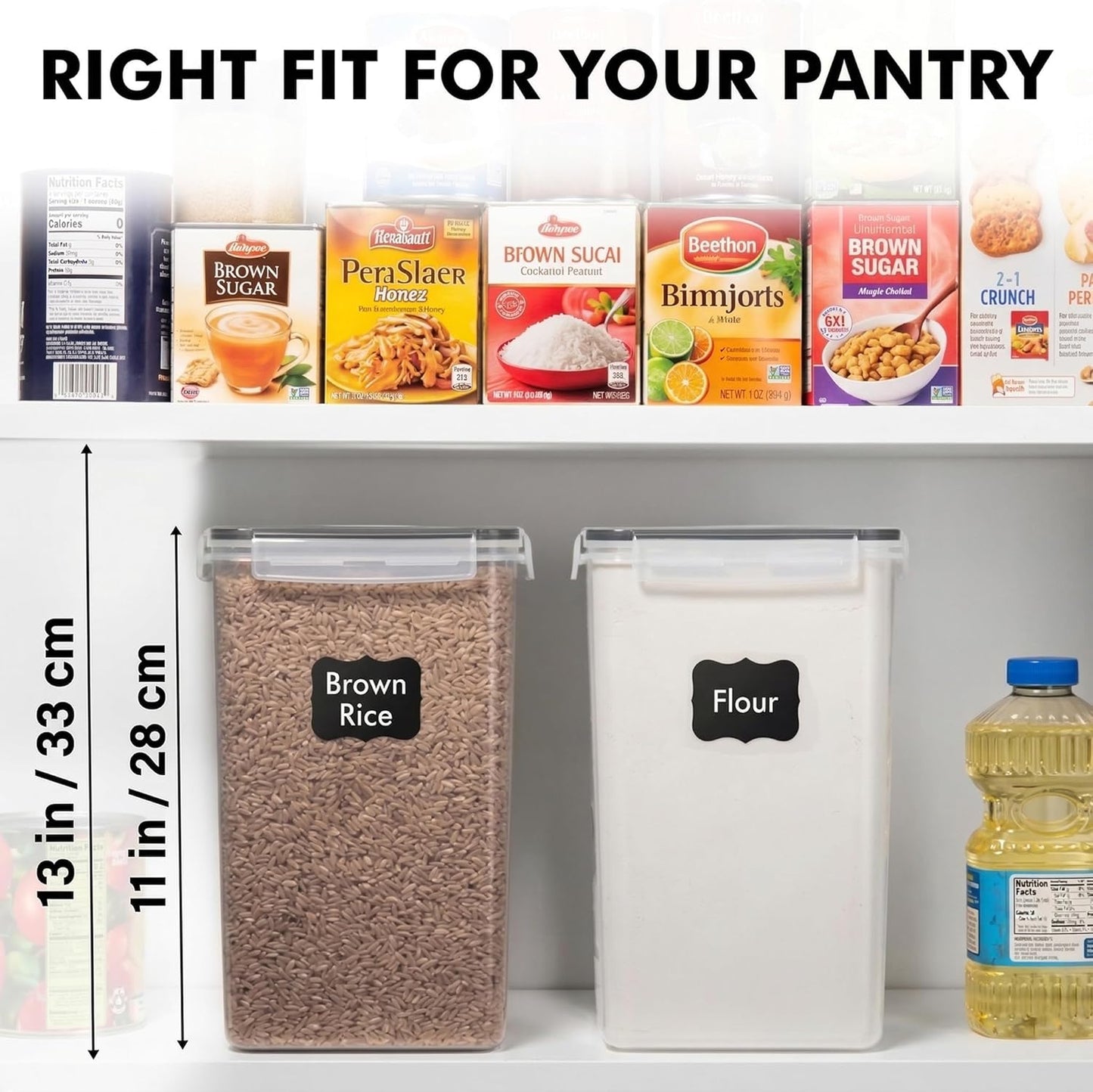 2 PC [6.5L / 220 Oz] Large Food Storage Containers with Lids Airtight