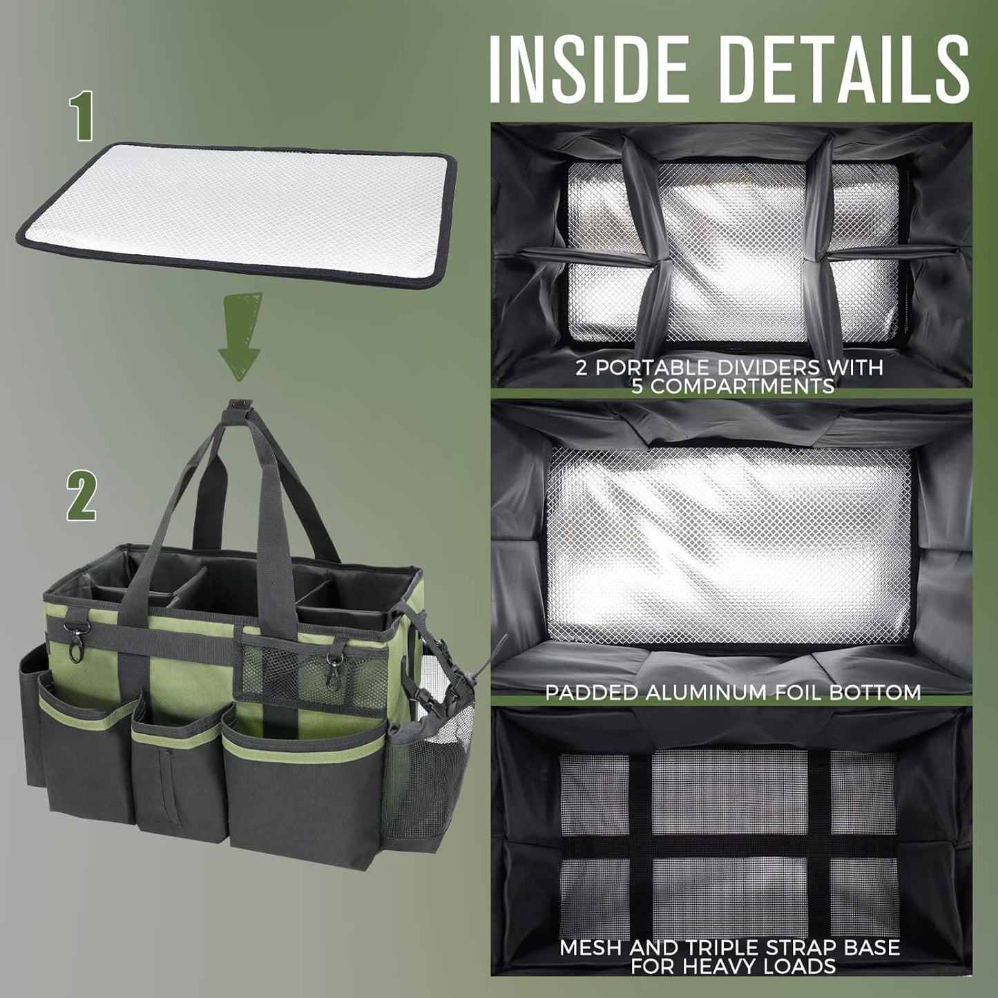Wearable Cleaning Caddy Organizer with Handle & Shoulder Straps for Housekeepers