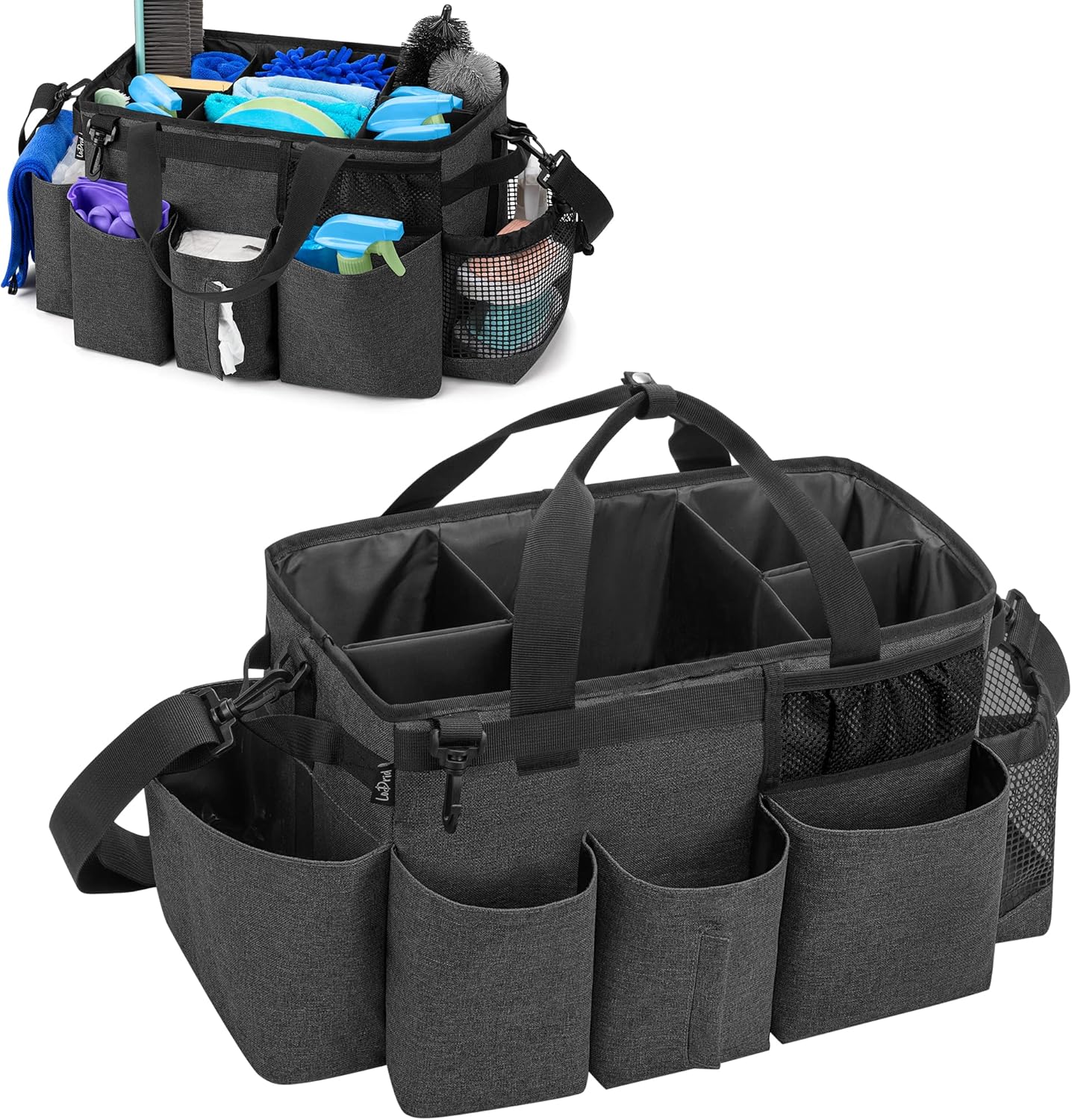 Wearable Cleaning Caddy Bag with 4 Foldable Dividers