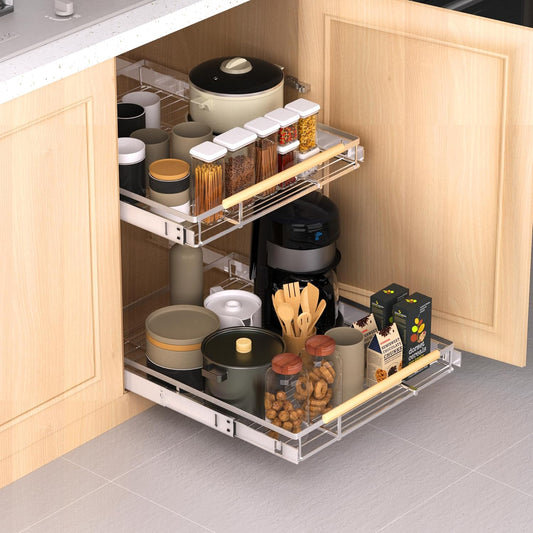Expandable Pull Out Drawer Cabinet Organizer
