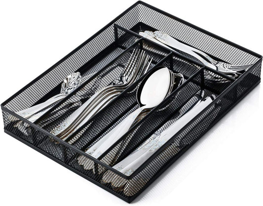 Utensil Drawer Organizer, Cutlery Tray Silverware Flatware Storage Divider for Kitchen