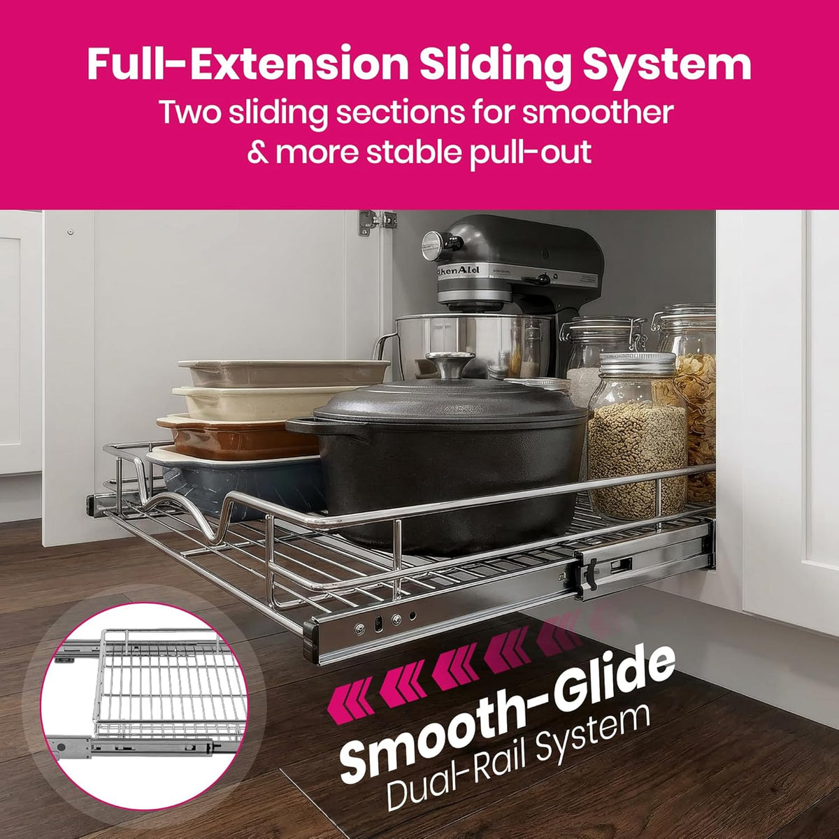 HOLD N' STORAGE Pull Out Cabinet Organizer