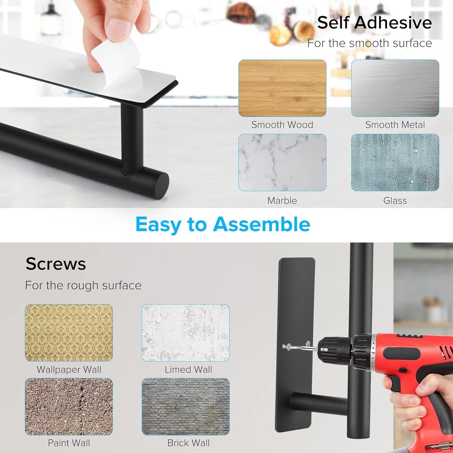 2nd Gen Paper Towel Holder Under Cabinet No Drilling
