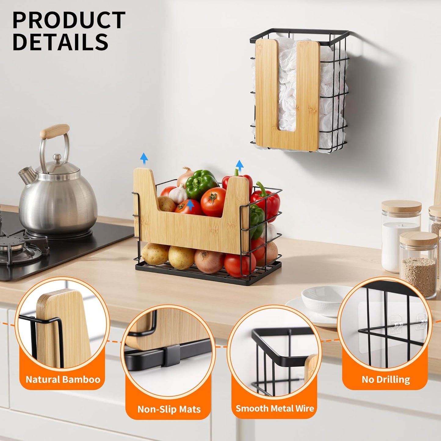 2-Pack Trash Bag Dispenser and Grocery Bag Holder