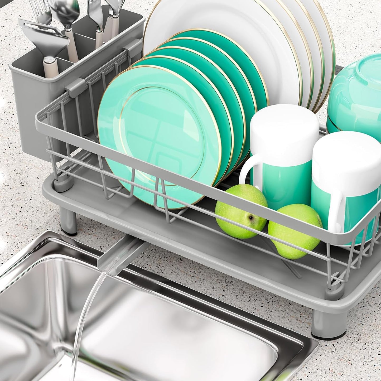Small Dish Drying Rack, Space Saving Dish Racks for Kitchen Counter