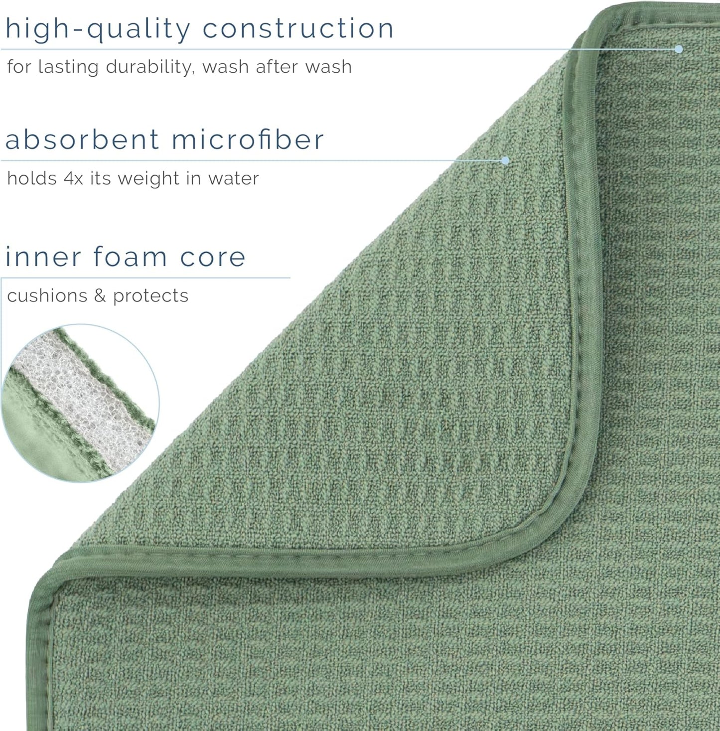 Dish Drying Mat XL, 18” x 24”, Absorbent Microfiber Kitchen Counter Mat