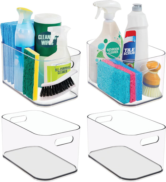 Bliss 10" x 6" Open Clear Pantry Organizer Bin, Set of 4